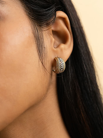 Mahileyaru Hoop Earring in Dual Plated 925 Silver