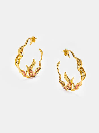 Forged by Sacrifice Hoop Earrings in Gold Plated 925 Silver