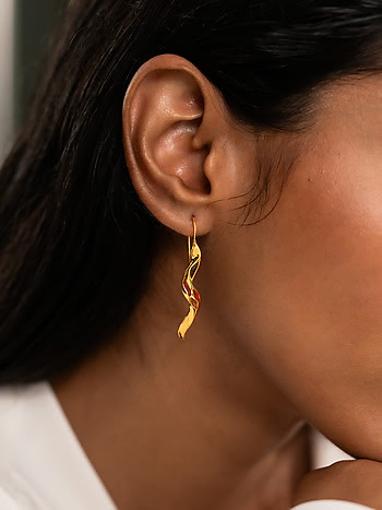 Forged by Challenges Earrings in Gold Plated 925 Silver