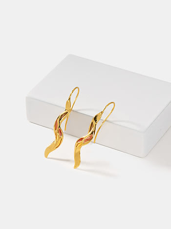 Forged by Challenges Earrings in Gold Plated 925 Silver