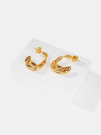 Forged by Defeat Earrings in Gold Plated 925 Silver