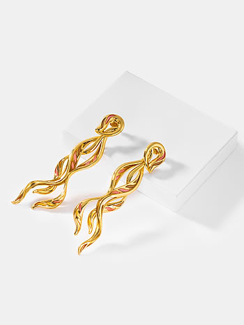 Forged by Adversity Earrings in Gold Plated 925 Silver