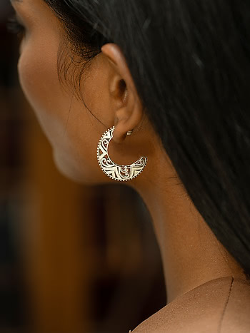 Mandala Earrings in Oxidised 925 Silver