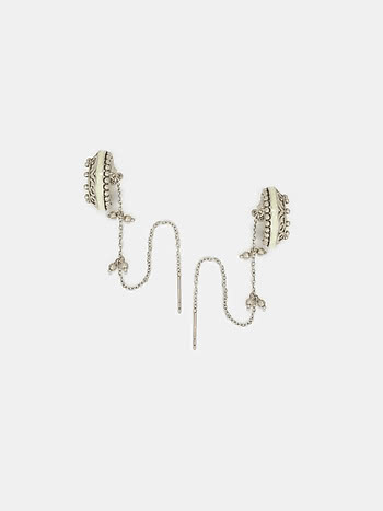 Mandala Earcuffs in Oxidised 925 Silver