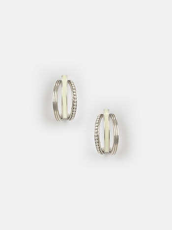 Gulika Stambh Pole Hoop Earrings in Oxidised 925 Silver