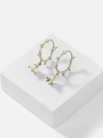 Trikon Hoop Earrings in Oxidised 925 Silver