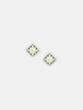 Chaukhdi Stud Earrings in Oxidised 925 Silver