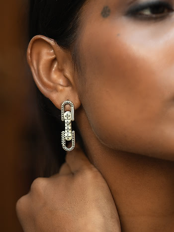 Kumbha Earrings in Oxidised 925 Silver