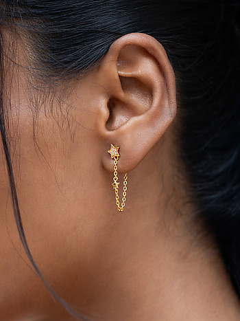 A Star is Born Earrings in Gold Plated 925 Silver