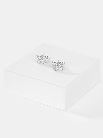 Break Free Butterfly Earrings in Rhodium Plated 925 Silver