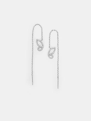 Happier than Ever Butterfly Sui Dhaga Earrings in Rhodium Plated 925 Silver