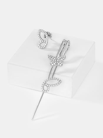 Happier than Ever Butterfly Earrings in Rhodium Plated 925 Silver