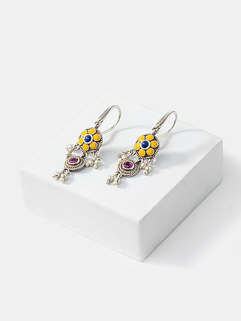 Phulwadi Work Earrings in 925 Silver