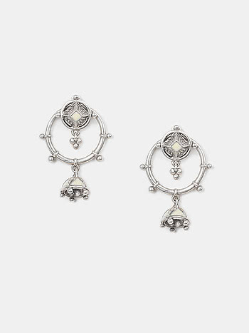 Gumbaja Earrings Crafted in Oxidised 925 Silver