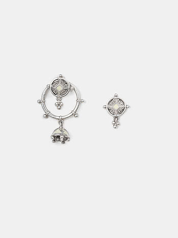 Gumbaja Earrings Crafted in Oxidised 925 Silver