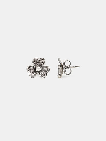 Emma G Stud Earrings in 925 Oxidised Silver