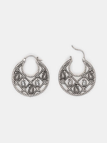 Mauj Masti Hoop Earrings in 925 Oxidised Silver