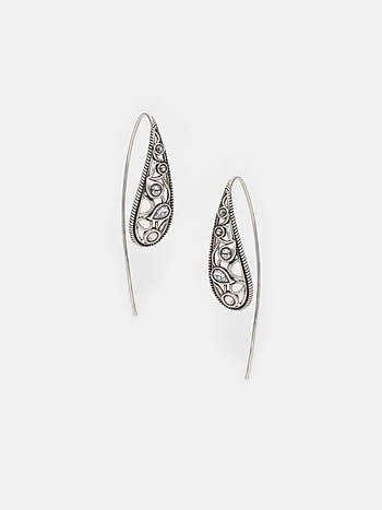 Chehel Pehel Earrings in 925 Oxidised Silver
