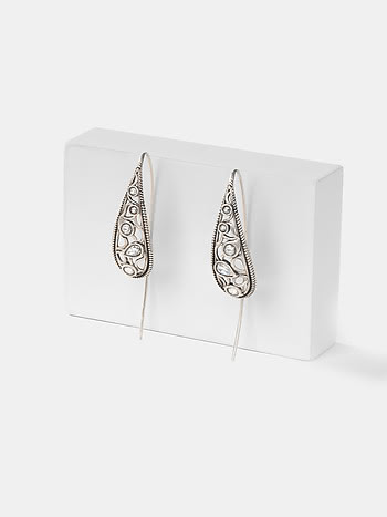 Chehel Pehel Earrings in 925 Oxidised Silver