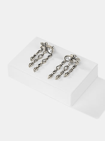 Jhil Mil Earrings in 925 Oxidised Silver