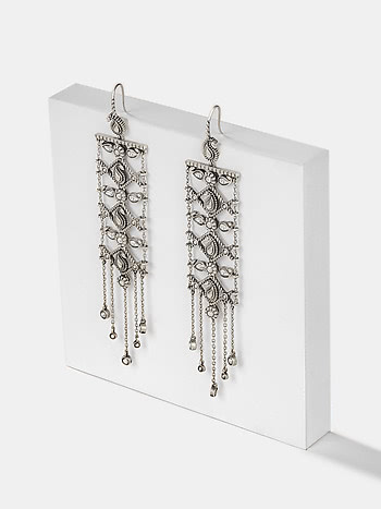 Mauj Masti Dangler Earrings in 925 Oxidised Silver