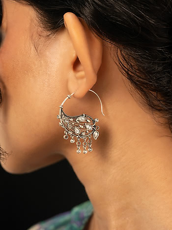 Jhatak Matak Earrings in 925 Oxidised Silver