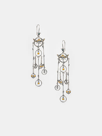 Winged Key Earrings in 925 Silver