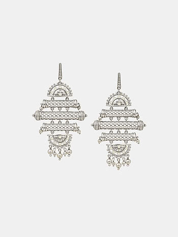 Srasta Step Earrings in Oxidised 925 Silver