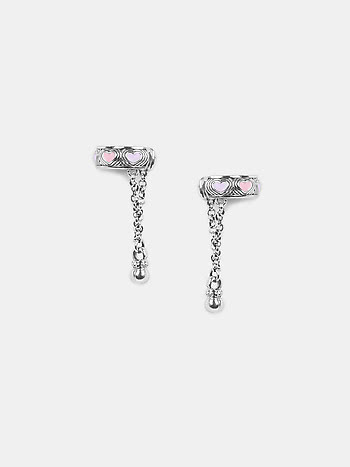 Bring in the Laughter Heart Ear Clips in 925 Silver