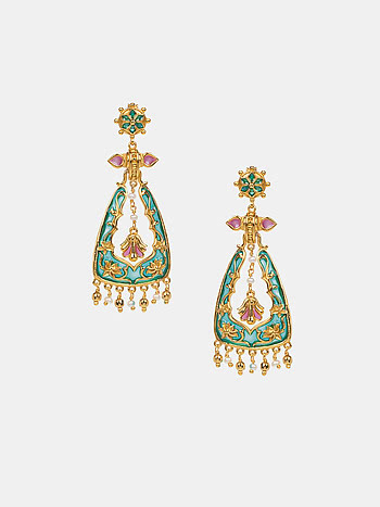 Roka Rishta Earrings in Gold Plated 925 Silver