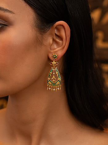 Roka Rishta Earrings in Gold Plated 925 Silver