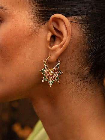 Mehendi Masti Earrings in Gold Plated 925 Silver