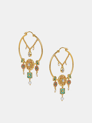 Saat Phere Earrings in Gold Plated 925 Silver