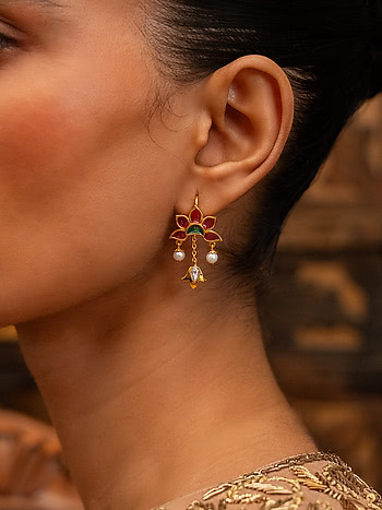 Sangeet Sur Earrings in Gold Plated 925 Silver
