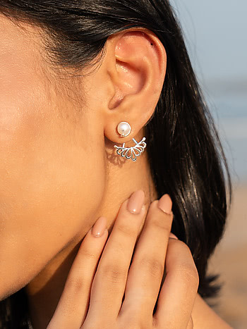 Play Of Pearls Earrings in 925 Silver