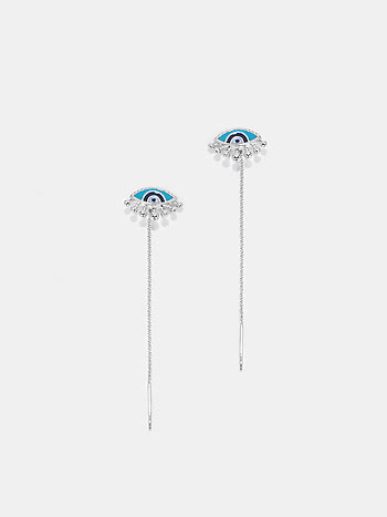 No Bad Vibes Evil Eye Earrings in 925 Silver
