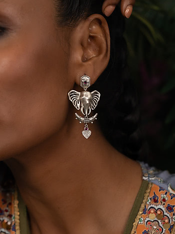 The Saviour Elephant Earrings Crafted in 925 Silver