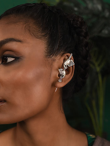 The Protector Elephant Earcuff Crafted in 925 Silver