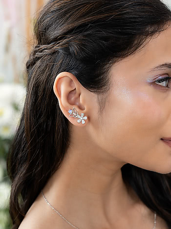 Lily Flower and Butterfly 925 Silver Earrings