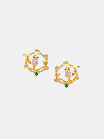 Rosa Earrings Crafted in Gold Plated 925 Silver