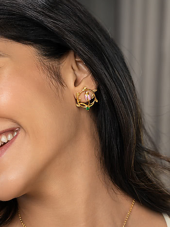 Rosa Earrings Crafted in Gold Plated 925 Silver