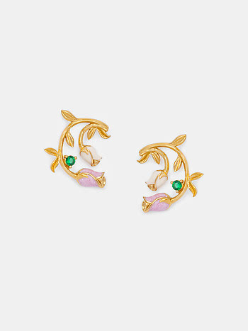 Roisin Rose Earrings Crafted in Gold Plated 925 Silver