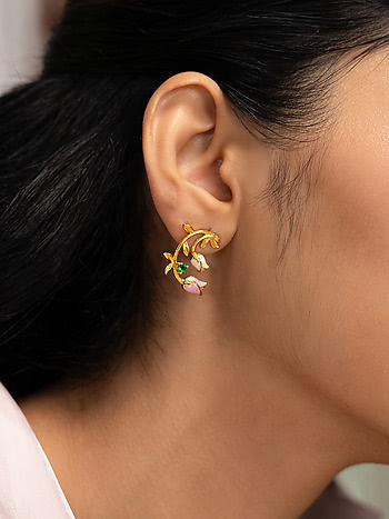 Roisin Rose Earrings Crafted in Gold Plated 925 Silver