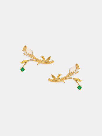 Sevti Rose Earrings Crafted in Gold Plated 925 Silver