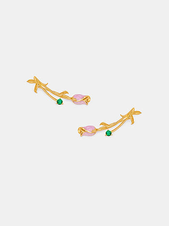Gulabo Rose Earrings Crafted in Gold Plated 925 Silver