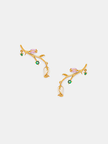 Nasrin Rose Earrings Crafted in Gold Plated 925 Silver