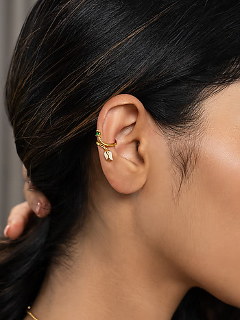 Gulabo Rose Earcuff Crafted in Gold Plated 925 Silver