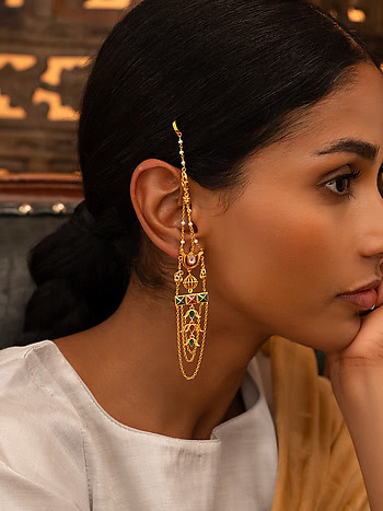 Chaap Tilak In Gold Plated 925 Silver