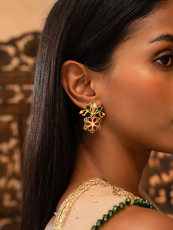 Aaja Nachle Earrings In Gold Plated  Silver