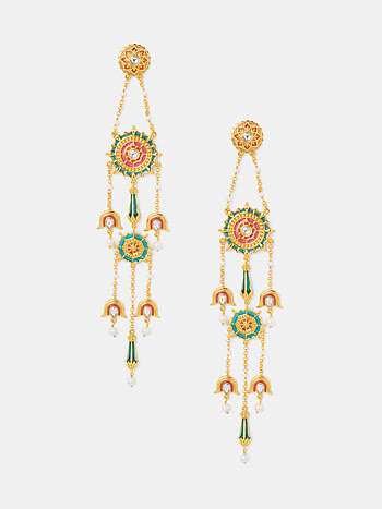 Madhanya Earrings In Gold Plated 925 Silver